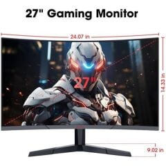 Koorui 27E6CA 27'' Curved VA Oyun Monitörü – 1920×1080 Full HD, 180 Hz, 1 ms (MPRT), 1500R Eğrilik, Adaptive‑Sync, 99 % sRGB, Dual HDMI 2.0 & DisplayPort 1.2