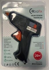 Bafix 20W Siyah Sıcak Silikon Tabancası (7mm İnce Tip Mum Silikon Uyumlu)