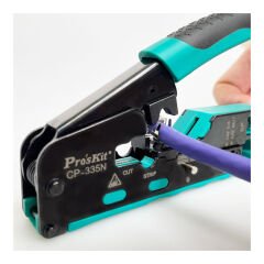 Proskit CP-335N Modüler Konnektör Sıkma Pensesi (CAT7/CAT6A/CAT6/CAT5e RJ45 ve RJ11/12)