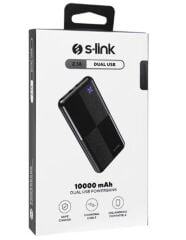S-link IP-G12N 10000mAh Micro+Usb+ Type-C Giriş+Çıkış Siyah Taşınabilir Pil Şarj Cihazı Powerbank
