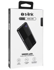 S-link IP-G12N 10000mAh Micro USB + Type-C Giriş/Çıkış Siyah Taşınabilir Pil Şarj Cihazı Powerbank