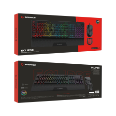 RAMPAGE ECLIPSE Siyah Usb RGB Aydınlatmalı Q Gaming Oyuncu Klavye Mouse Set