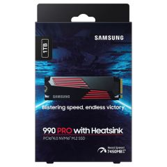 Samsung 1TB 990 PRO w-Heatsink MZ-V9P1T0CW PCIe NVMe M.2 SSD (7450MB/s Okuma - 6900MB/s Yazma) RGB