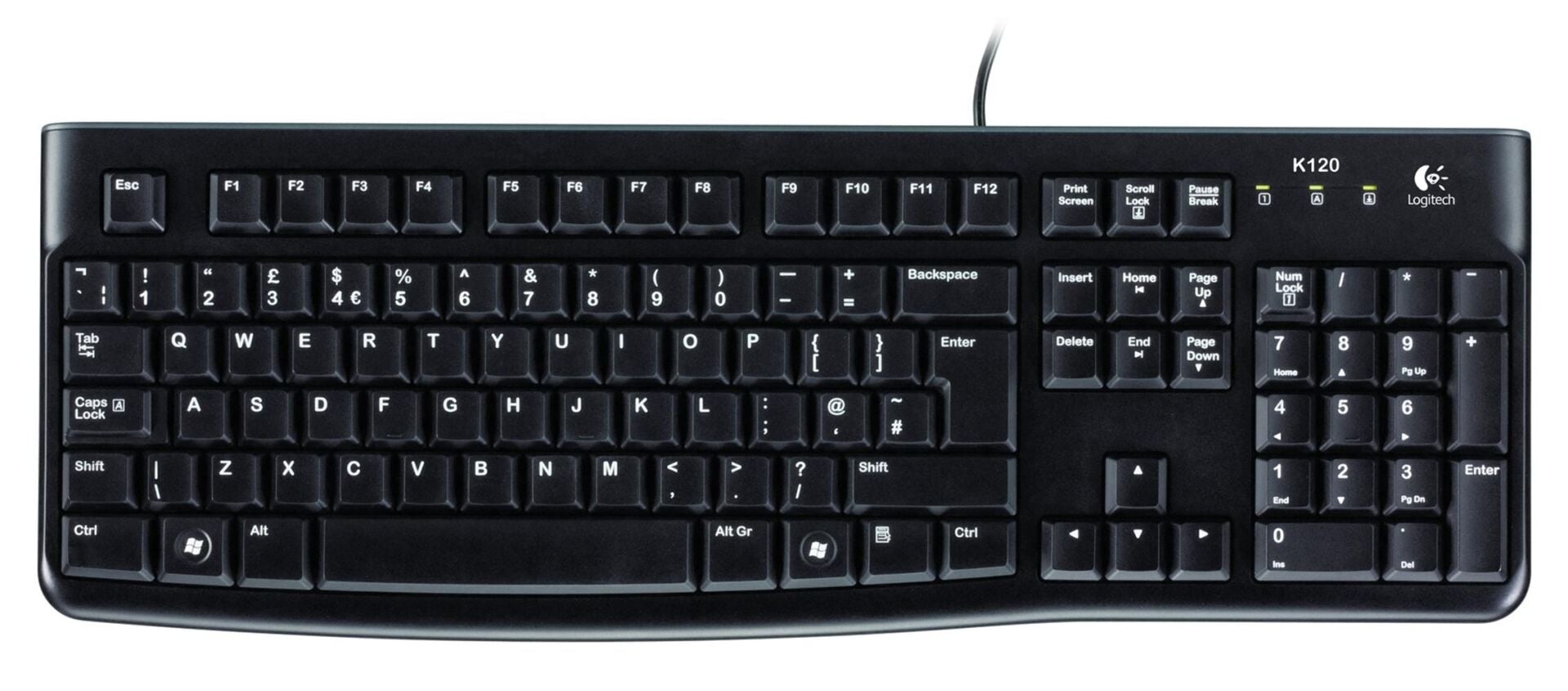 Logitech K120 920-002508 Q US İngilizce Layout USB Kablolu Siyah Standart Klavye