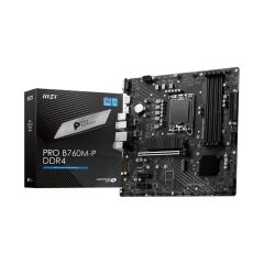 MSI PRO B760M‑P DDR4 LGA 1700 DDR4‑4800 MHz (OC) 128 GB 1×HDMI™ 1.4 (4K@30Hz) 1×DisplayPort 1.4 (4K@60Hz) 1×VGA DDR4‑4600 MHz USB 3.2 Gen 2 Type‑C 10 Gbps USB 3.2 Gen 1 Type‑A USB 2.0 2×M.2 PCIe 4.0 x4 Lightning Gen4 M.2 Shield 2Frozr Micro‑ATX Anakart