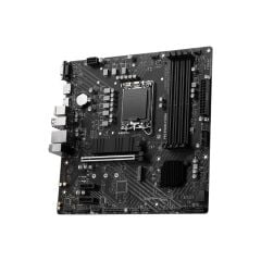 MSI PRO B760M‑P DDR4 LGA 1700 DDR4‑4800 MHz (OC) 128 GB 1×HDMI™ 1.4 (4K@30Hz) 1×DisplayPort 1.4 (4K@60Hz) 1×VGA DDR4‑4600 MHz USB 3.2 Gen 2 Type‑C 10 Gbps USB 3.2 Gen 1 Type‑A USB 2.0 2×M.2 PCIe 4.0 x4 Lightning Gen4 M.2 Shield 2Frozr Micro‑ATX Anakart