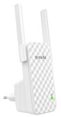 Tenda A9 Wireless N300 300 Mbps 2×3 dBi Harici Antenli Prize Takılan Tek Bant (2.4 GHz) Menzil Genişletici Universal Repeater Beyaz/Gri