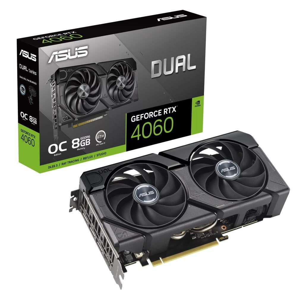 ASUS Dual GeForce RTX 4060 EVO OC Edition 8 GB GDDR6 128‑bit Ada Lovelace DLSS 3 Ray Tracing PCIe 4.0 Çift AXIAL‑Tech Fanlı Dual‑RTX4060‑O8G‑EVO Ekran Kartı