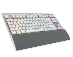 Rampage BERU Beyaz 2.4G / Bluetooth / Kablolu Üç Modlu Slim Mekanik Red Switch RGB Gaming Klavye