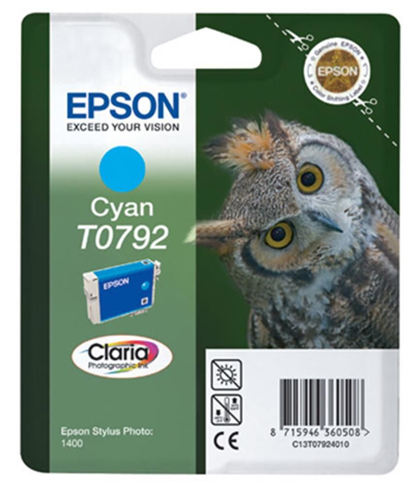 Epson T0792 (79) Cyan (Mavi) Orijinal Mürekkep Kartuşu - T07924020 (Stylus Photo 1400 / P50 Uyumlu)