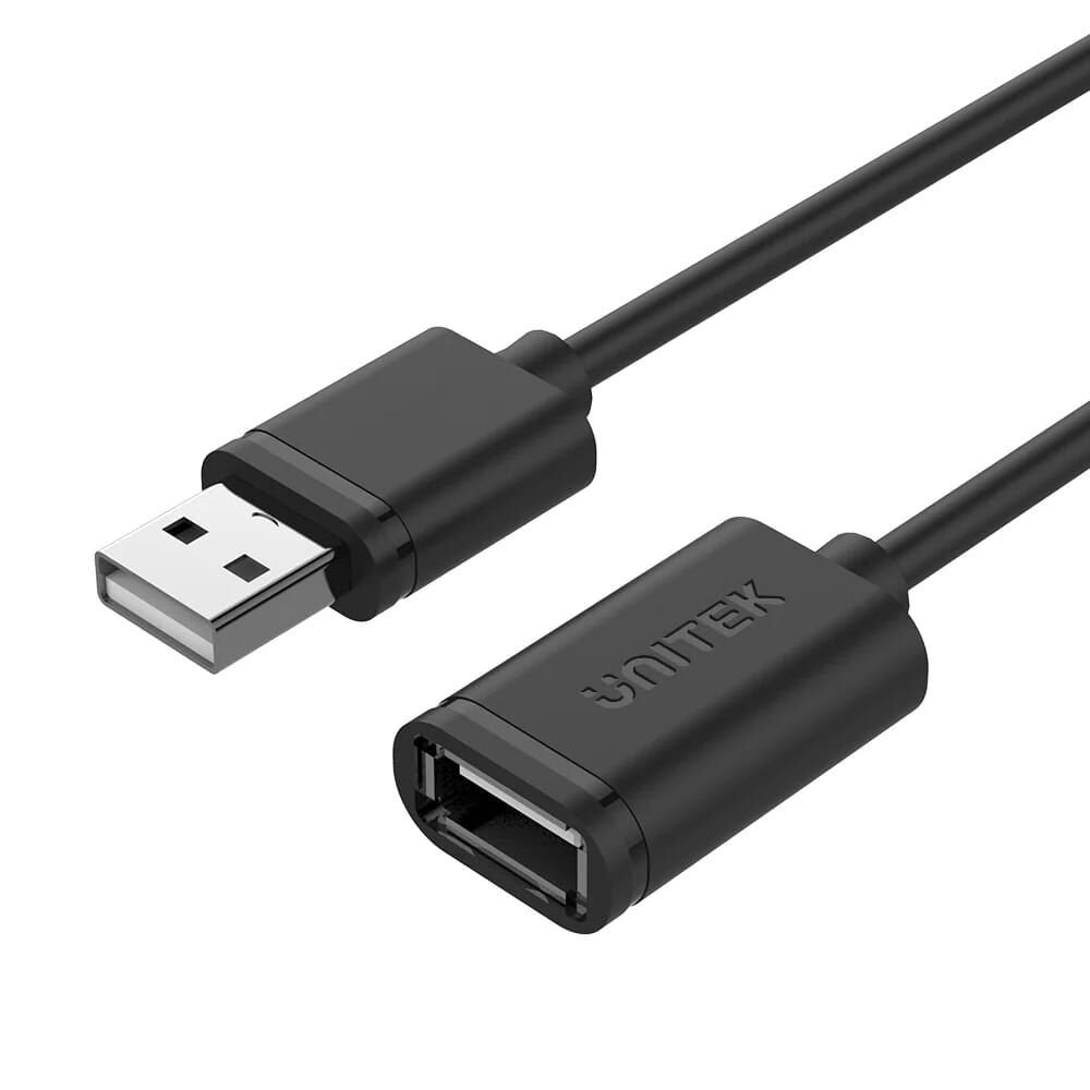 UNITEK USB‑A(M) to USB‑A(F) Uzatma Kablosu 1.5 mt Y‑C449GBK USB 2.0 480 Mbps Siyah