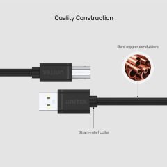 Unitek USB-A to USB-B Yazıcı Kablosu 3 Metre (Y-C420GBK)