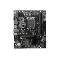 MSI PRO H610M‑E DDR5 5600 MHz Intel H610 Chipset DDR5 2‑DIMM 96 GB LGA 1700 Micro‑ATX Anakart, 1x VGA (D‑Sub), 1x HDMI, 1x M.2 (PCIe 4.0/Gen3), 2x USB 3.2 Gen1, 4x USB 2.0, Intel Gigabit LAN, Realtek ALC897 7.1 Audio