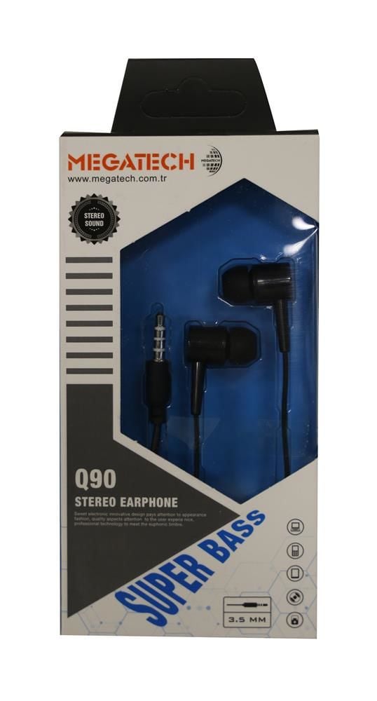 Megatech Q90 Mavi Dahili Mikrofonlu 3.5mm Stereo Kablolu Kulaklık