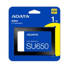 Adata 1TB SU650 2.5'' SATA SSD ASU650SS-1TT-R Okuma 520MB/s Yazma 450MB/s