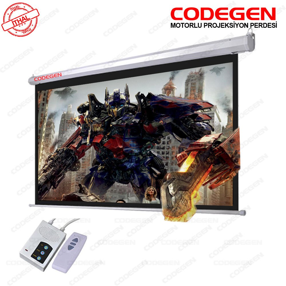 Codegen EX-24 240x200 cm Uzaktan Kumandalı Motorlu Projeksiyon Perdesi