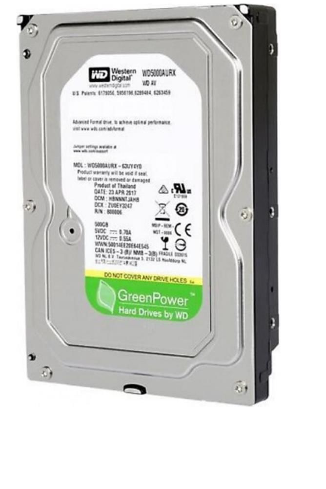 WD 500 GB WD5000AURX AV‑GP Intel SATA III 6 Gb/s 5400 RPM 64 MB Cache 3.5'' İç Donanım Sabit Disk
