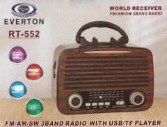 Everton Rt-580  Bluetooth Fm-Usb-Tf-Aux Şarjlı Nostaljik Radyo