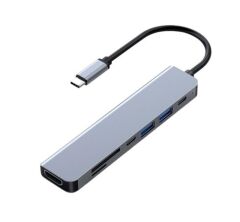 FRISBY FA-7684C 7-in-1 USB-C Hub - USB-C, HDMI, SD-TF, USB 3.0, PD