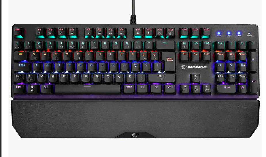 Rampage KB-R86 Umbra Siyah USB Rainbow Aydınlatmalı Red Switch Mekanik Gaming Oyuncu Klavyesi