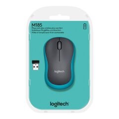 Logitech M185 2.4 GHz Kablosuz Optik Mouse - Mavi/Gri (910-002236)