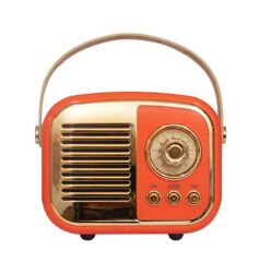 Mikado MD-24BT Echoes 3W 800mAh Bluetooth FM USB TF AUX Şarjlı Retro Müzik Kutusu (Turuncu)