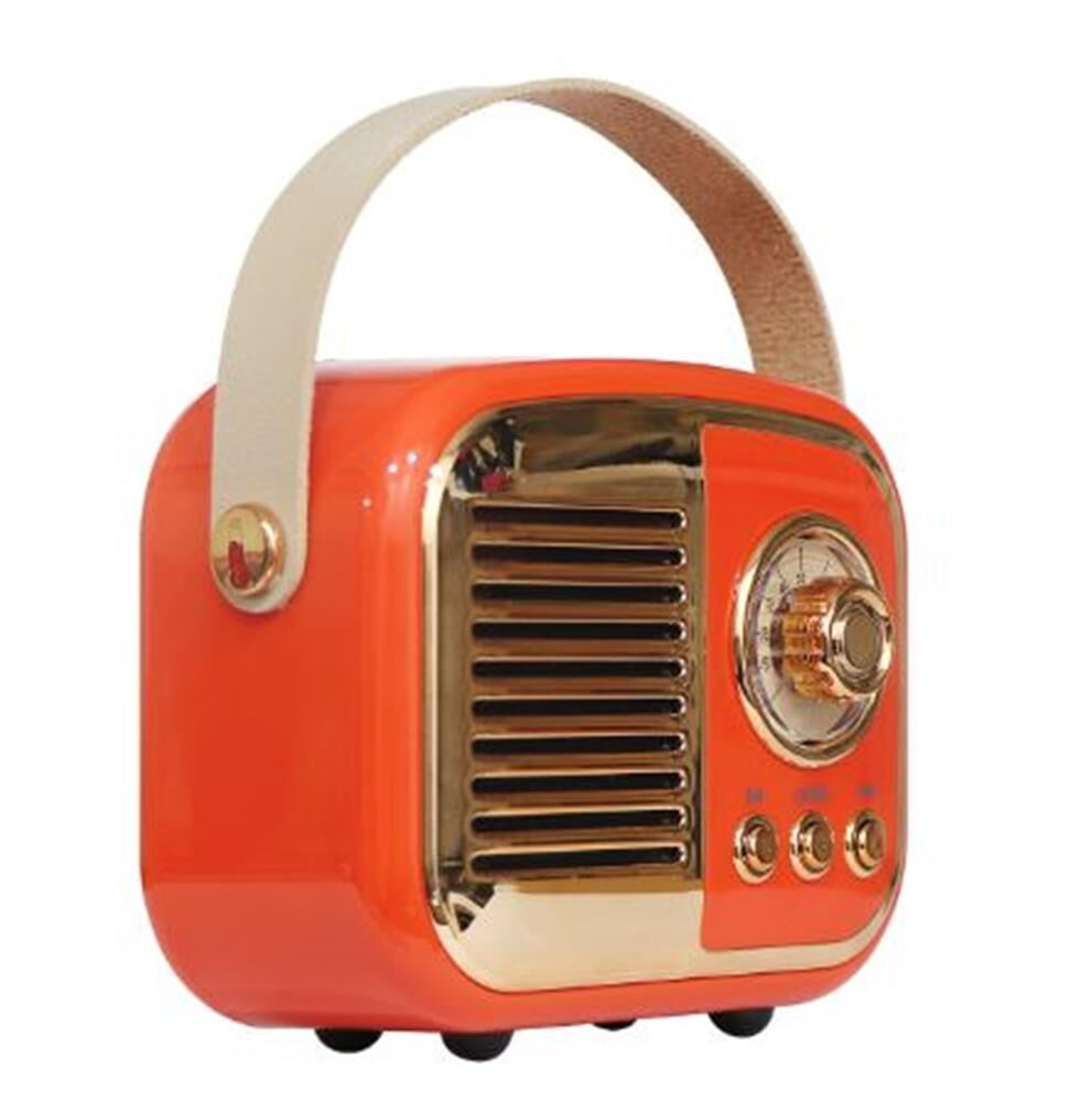 Mikado MD-24BT Echoes 3W 800mAh Bluetooth FM USB TF AUX Şarjlı Retro Müzik Kutusu (Turuncu)