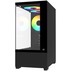 PowerBoost PB-M5001B 500W 3x120mm Rainbow Fanlı USB 3.0 Seaview Micro-ATX Gaming Siyah Kasa