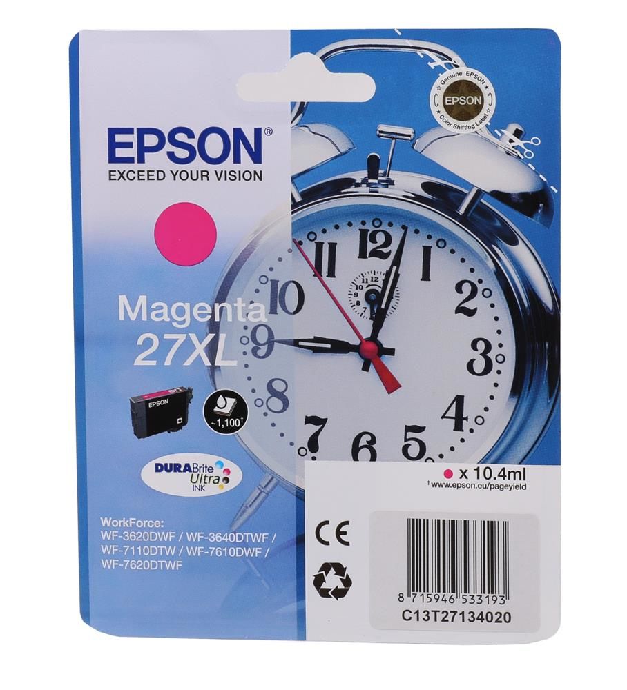 Epson 27XL Macenta (Magenta) Yüksek Kapasiteli Orijinal Mürekkep Kartuşu (C13T27134012)