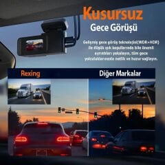 Rexing C2 2K QHD WiFi Akıllı Araç Kamerası (32GB Micro SD Kart Dahil)