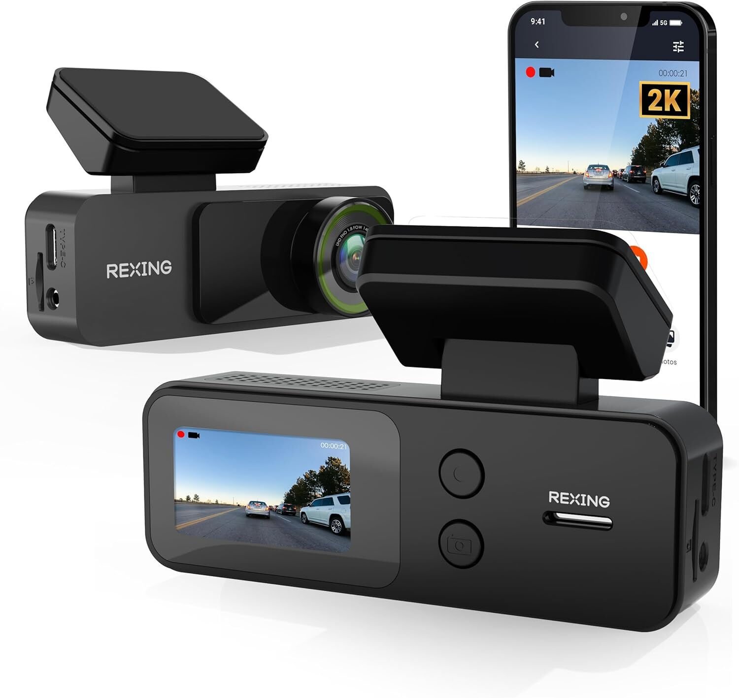 Rexing V1 Lite 2K 1440p Quad HD WiFi Süper Kapasitörlü Araç Kamerası + 32GB SD Kart