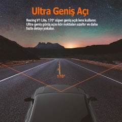 Rexing V1 Lite 2K 1440p Quad HD WiFi Süper Kapasitörlü Araç Kamerası + 32GB SD Kart