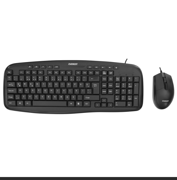 Everest UN-795 USB Kablolu Multimedya Klavye ve Mouse Set Siyah