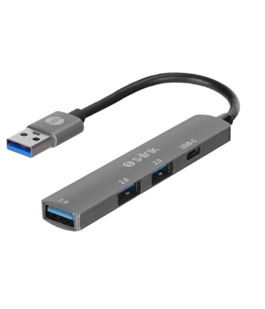 S-link SW-U322 2x USB 2.0 + 1x USB 3.0 + 1x Type-C Metal USB Hub