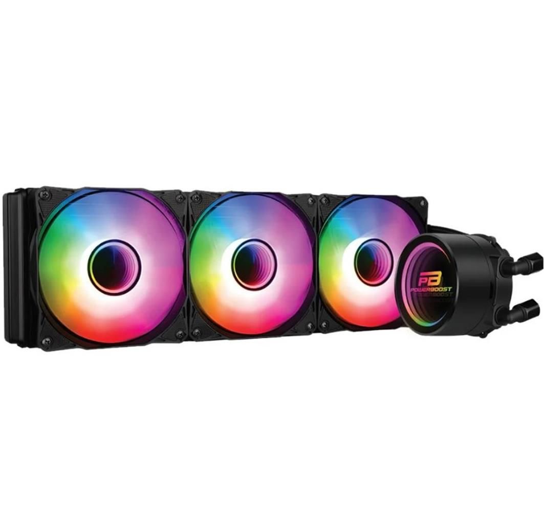 PowerBoost ALPHA 360B ARGB Fanlı 360 mm LGA‑1700 / AM4 / AM5 Uyumlu 76.67 CFM 1.97 mm H₂O Hava Basınçlı 300 W TDP Sıvı Soğutma Sistemi (Siyah)