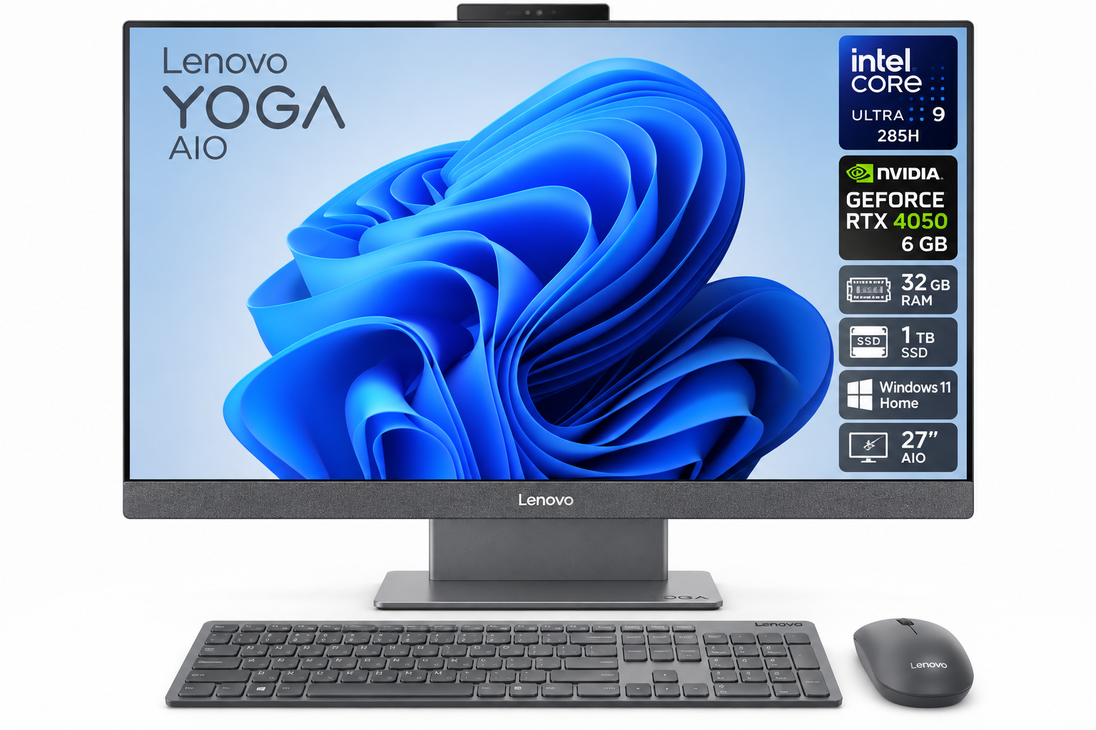 Lenovo Yoga F0J20048TRP307 Intel Ultra 9 285h 2.7ghz 32gb 1tb SSD 6 Gb NVIDIA Rtx4050 W11H 27'' AIO