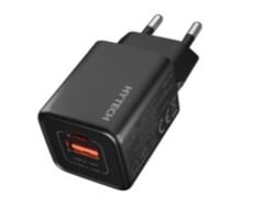 Hytech HY-XEG35 35W GaN PD & QC 3.0 Çift Portlu Hızlı Şarj Adaptörü - Siyah
