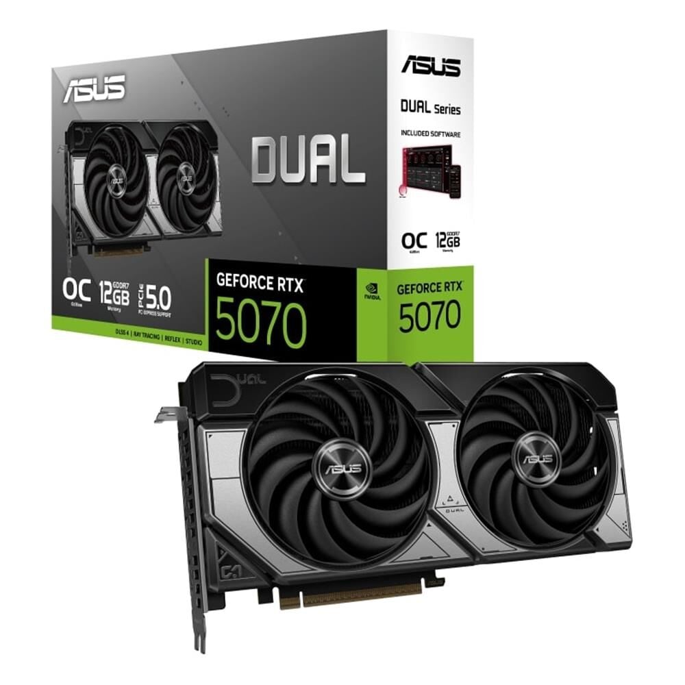 Asus Dual GeForce RTX 5070 12GB GDDR7 192‑Bit OC Edition (DUAL‑RTX5070‑O12G) Dual‑Fan OC Gaming Ekran Kartı