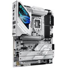 ASUS ROG STRIX Z890‑A GAMING WiFi Intel Z890 LGA 1851 ATX DDR5 9066+ MT/s 4×DIMM Max 192 GB 5×M.2 1×HDMI 1×DisplayPort 2×Thunderbolt 4 USB Type‑C Wi‑Fi 7 2.5G LAN Polymo Lighting AI OC AI Cooling II AI Networking II Beyaz PCB