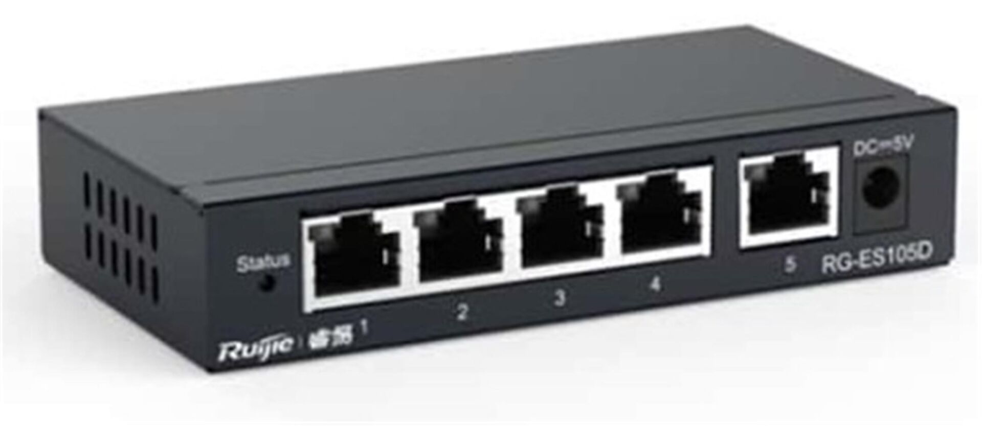 Ruijie Reyee RG-ES105D 5-Port 10/100 Mbps Fast Ethernet Unmanaged Network Switch Metal Kasa