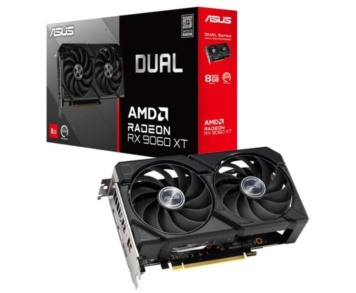 ASUS Dual Radeon RX 9060 XT DUAL‑RX9060XT‑8G 8GB GDDR6 128 Bit PCIe 5.0 3x DisplayPort 2.1a / HDMI 2.1b 2,5‑Slot Ekran Kartı
