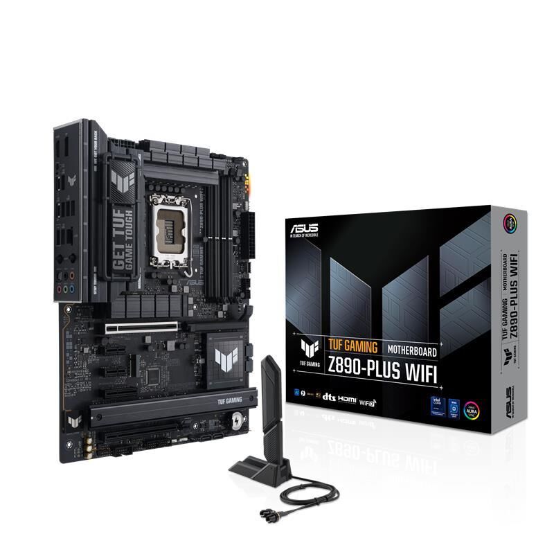 ASUS TUF GAMING Z890‑PLUS WIFI Intel Z890 LGA 1851 DDR5 9066 MT/s (OC) 4×DIMM 192 GB 4×M.2 ATX Wi‑Fi 7 Bluetooth 5.4 1×HDMI 2.1 1×DisplayPort 1×Thunderbolt 4 (USB‑C) 20 Gbps USB‑C 2×USB 10 Gbps Anakart