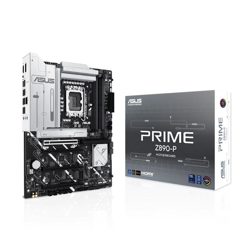 ASUS PRIME Z890‑P Intel Core Ultra Processors Series 2 (LGA 1851) DDR5 AEMP III 8666 MT/s 4×M.2 PCIe Gen5/Gen4 RAID Destekli ATX Anakart – 1×HDMI 2.1 + 1×DisplayPort 1.4 + 1×USB 20 Gbps Type‑C (DP Alt Mode)
