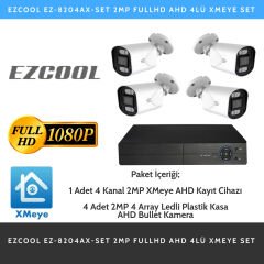 Ezcool EZ-8204AX-SET 2MP Full HD 1080p 4 Kameralı Xmeye Analog HD Güvenlik Seti