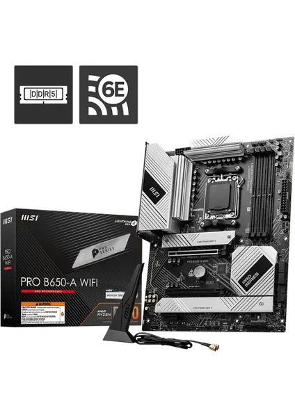 MSI PRO B650-A WIFI AM5 DDR5 7600MHZ(OC) HDMI DP 3XM.2 USB 20GBPS 2.5G LAN WI-FI