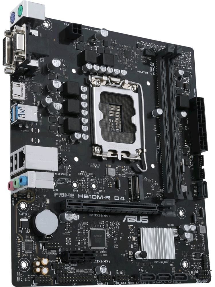 ASUS Prime H610M‑R D4 Intel H610 (LGA 1700) DDR4 3200 MHz 64GB Dual‑Channel 2×DIMM mATX Anakart HDMI DVI VGA M.2 USB 3.2 Gen 1 Beyaz Kutu