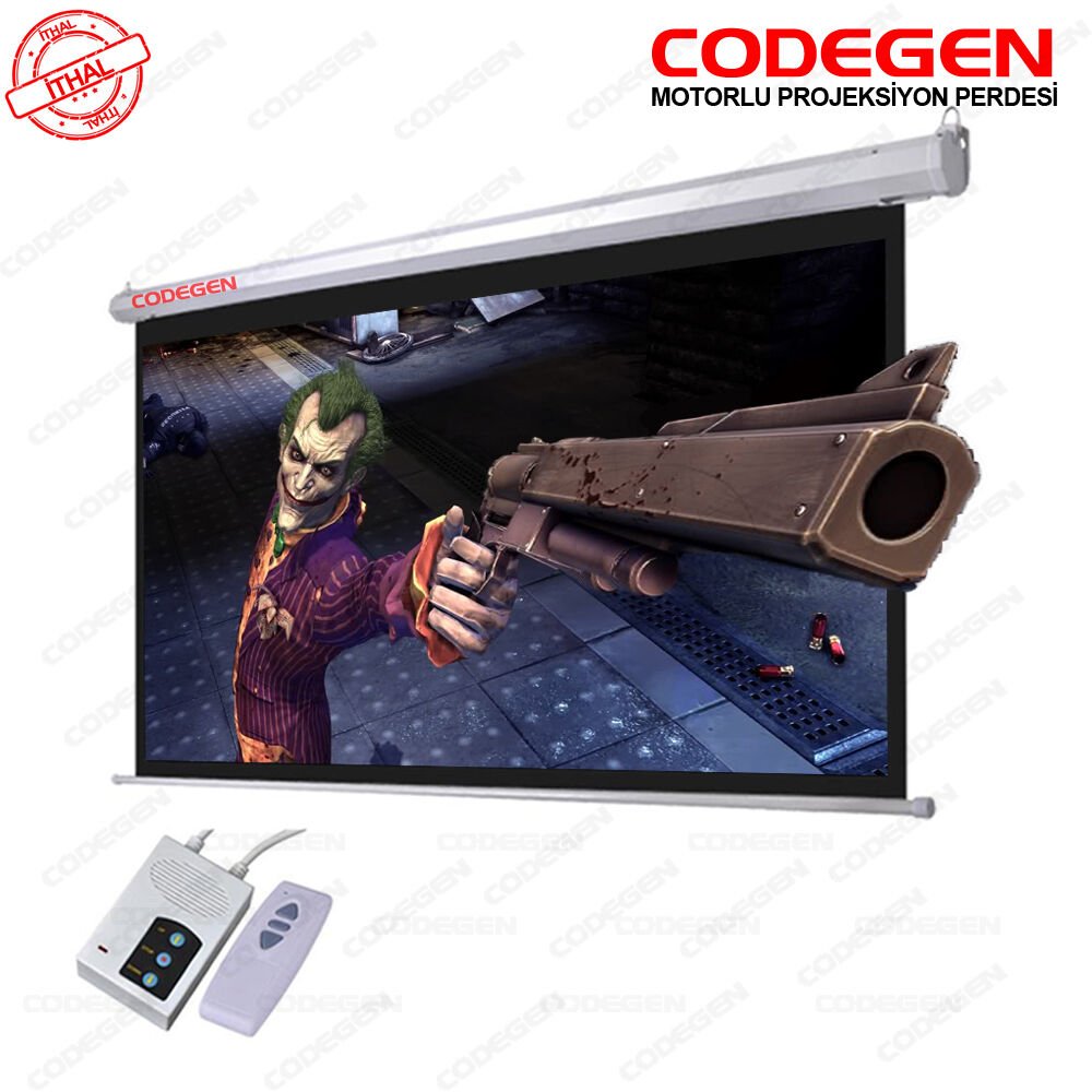 Codegen EX-20 200x200 cm Uzaktan Kumandalı Motorlu Projeksiyon Perdesi
