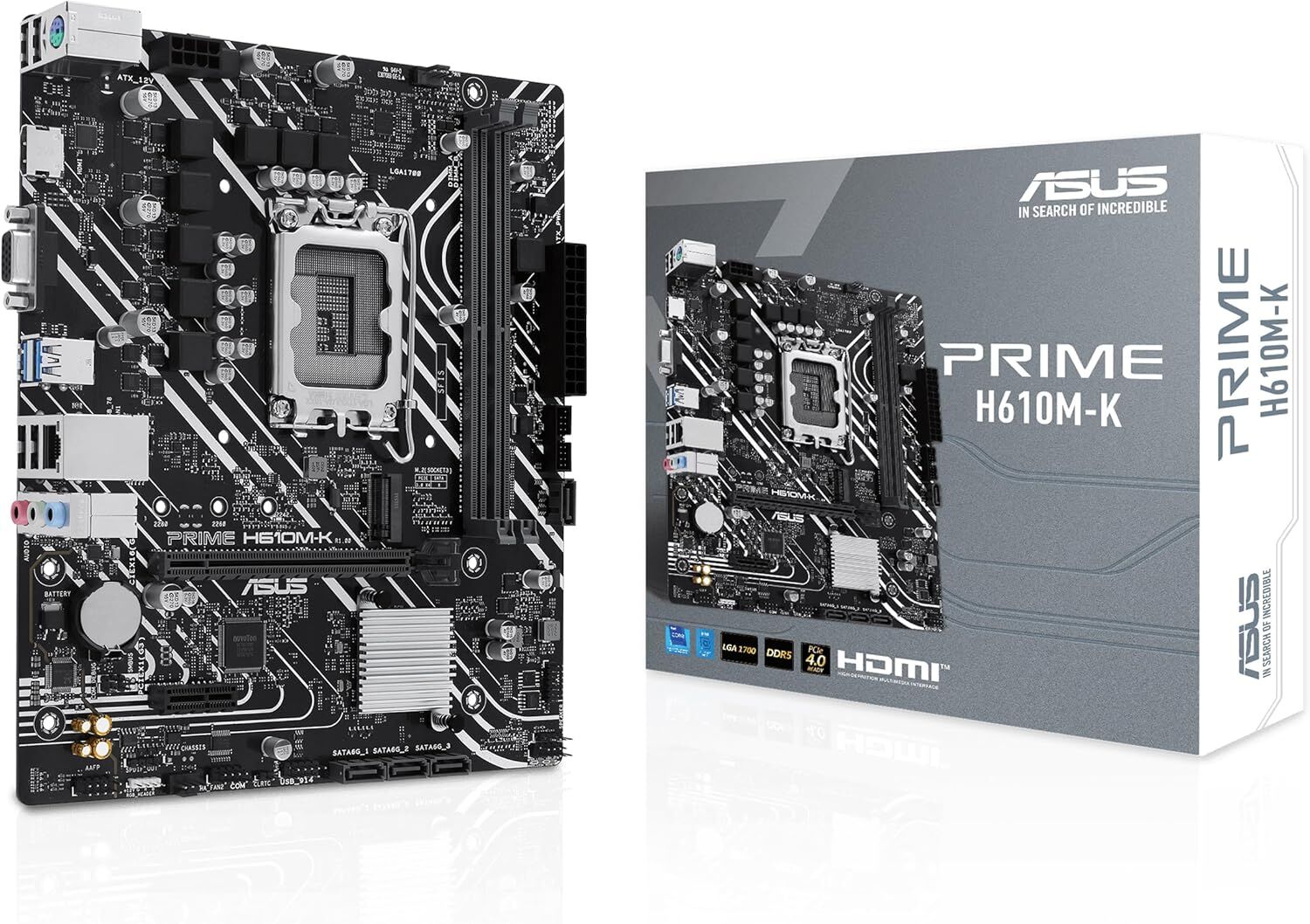 Asus PRIME H610M-K DDR5 Intel 1700p 5600 HDMI VGA M2 USB3.2 mATX