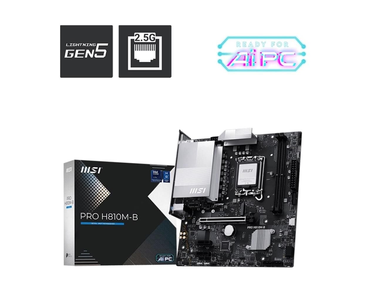 MSI PRO H810M-B Intel H810 Soket 1851 DDR5 6400+(OC)MHz mATX Anakart