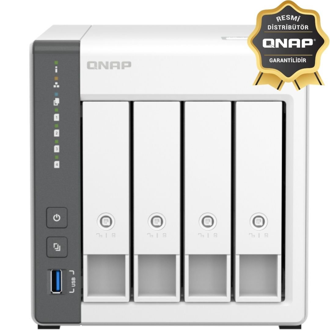 QNAP TS-433-4G 4 Disk Yuvalı (Bay) 4GB RAM Ağ Bağlantılı Depolama Ünitesi (NAS)
